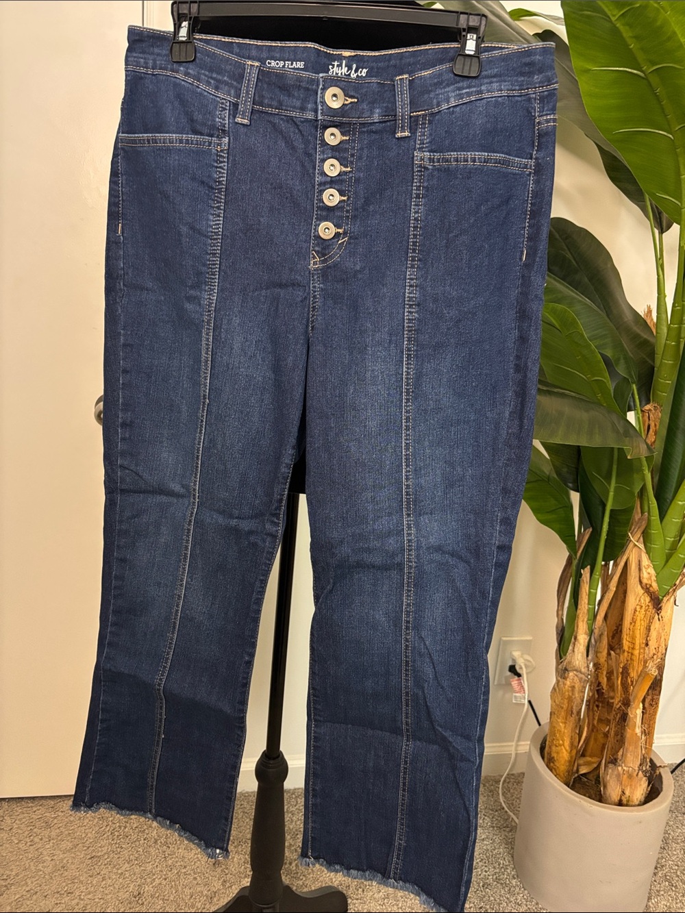 Style & Co. Dark Blue Crop Flare Jeans